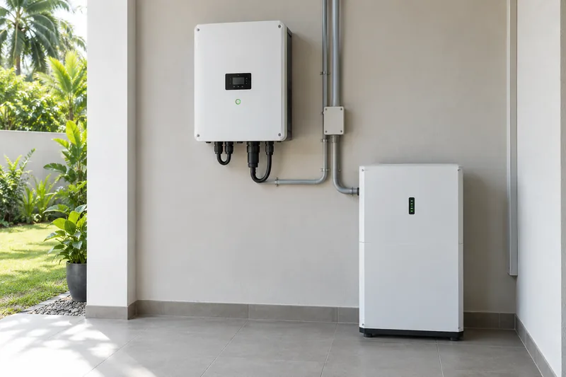 Illustrative inverter and separate storage battery